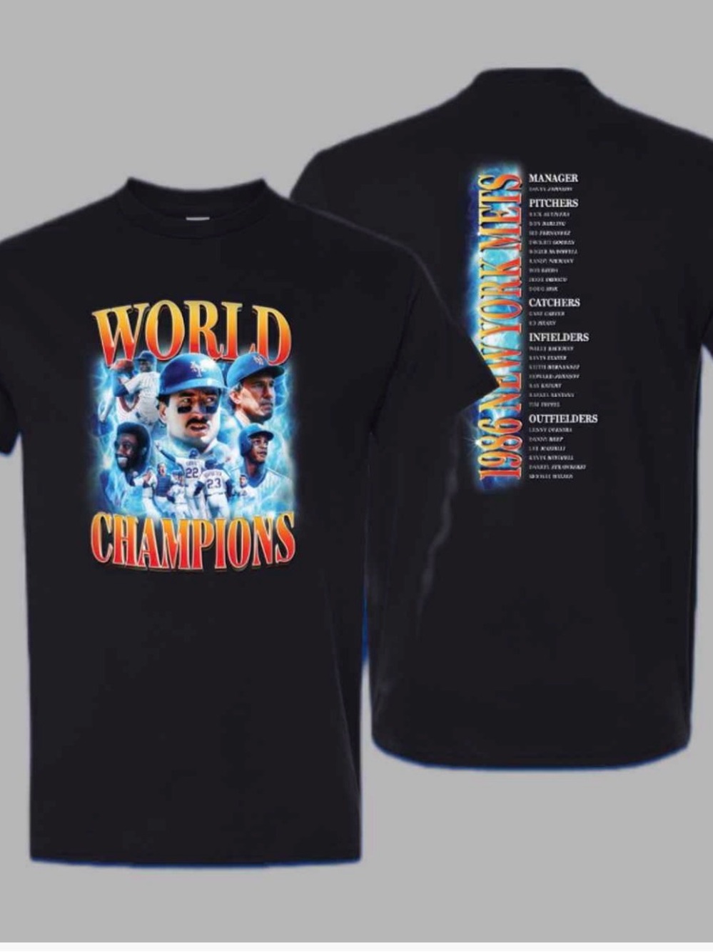 NEW METS World Champions Graphic T-Shirt - Black
